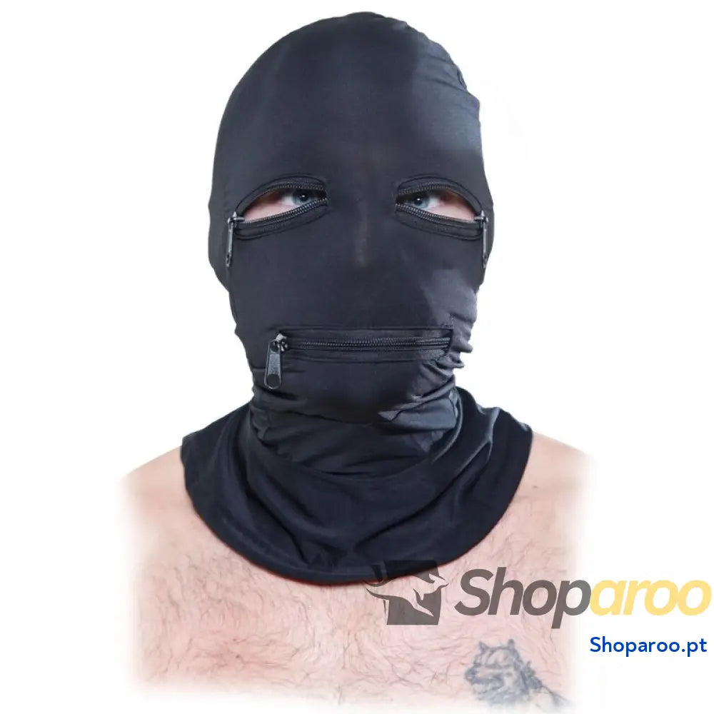 FETISH FANTASY SERIES - CAPUZ COM ZÍPERS PRETO