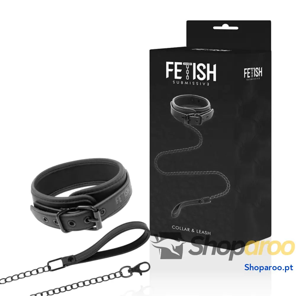 FETISH SUBMISSIVE - COLAR DE CORRENTE COM FORRO DE NOPRENE