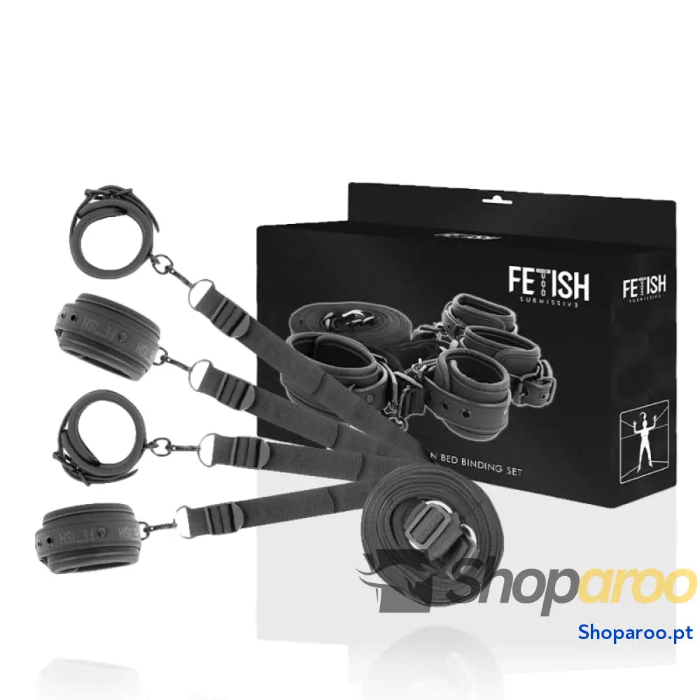 FETISH SUBMISSIVE - CONJUNTO DE ALGEMAS E GRAVATAS COM FORRO DE NOPRENE