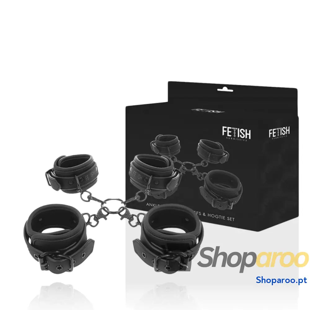 FETISH SUBMISSIVE - CONJUNTO DE ALGEMAS DE MÃOS E TORNOZELO COM FORRO DE NOPRENE