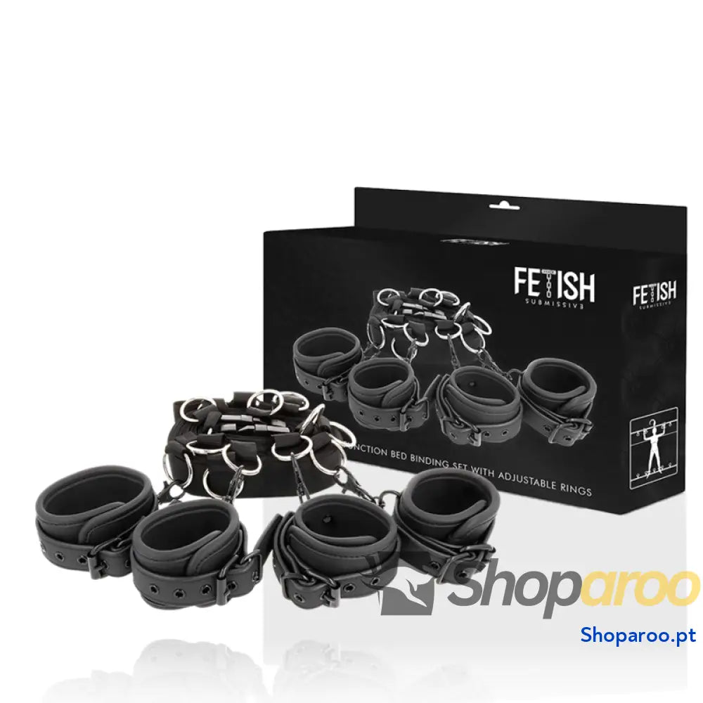 FETISH SUBMISSIVE - CONJUNTO DE LAÇOS DE CAMA DE LUXO COM FORRO DE NOPRENE