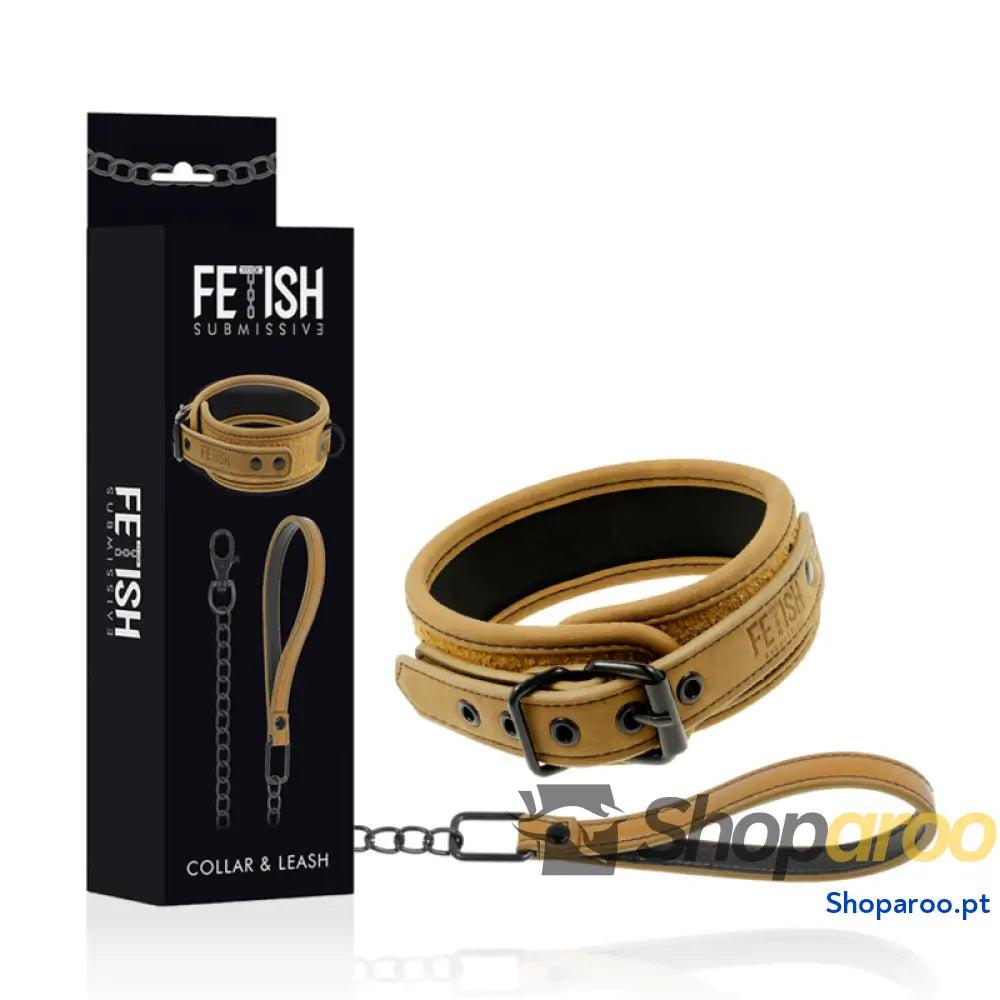 FETISH SUBMISSIVE ORIGIN - COLAR DE CORRENTE COM FORRO DE NEOPRENE