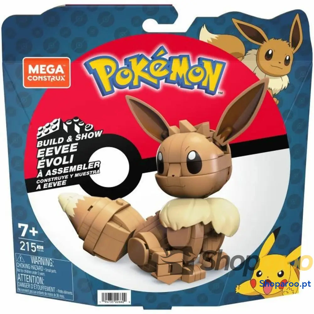 Figura articulada Mega Construx  Eevee Medium + 7 Anos 215 Peças