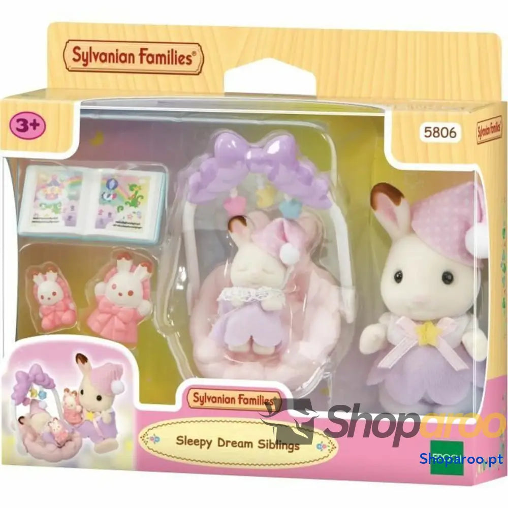 Figura articulada Sylvanian Families Las hermanas conejitas de chocolate: hora de dormir Menina