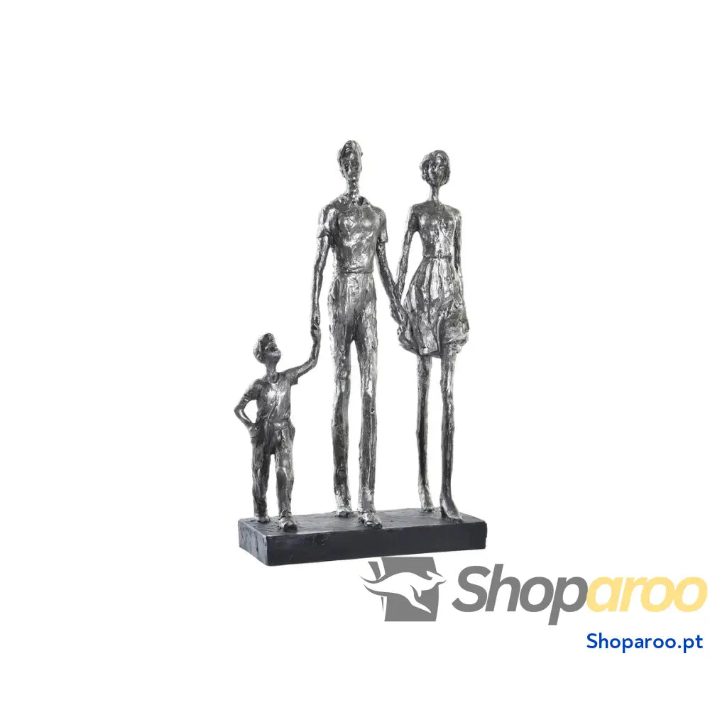 Figura Decorativa DKD Home Decor Prateado Preto Resina Moderno Família (26 x 11,5 41,5 cm)