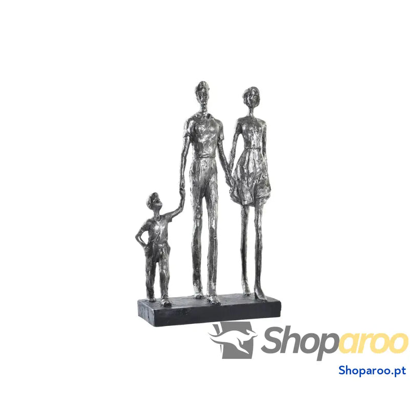 Figura Decorativa DKD Home Decor Prateado Preto Resina Moderno Família (26 x 11,5 41,5 cm)
