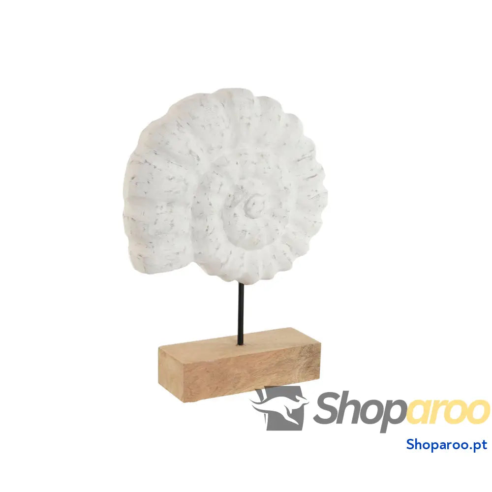 Figura Decorativa Home ESPRIT Branco Natural Mediterrâneo Concha 29 x 7,5 38,5 cm