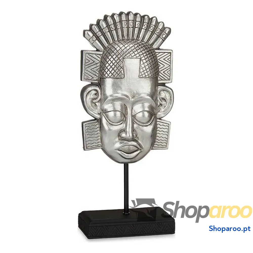 Figura Decorativa Índio Prateado Poliresina (17,5 x 36 10,5 cm)