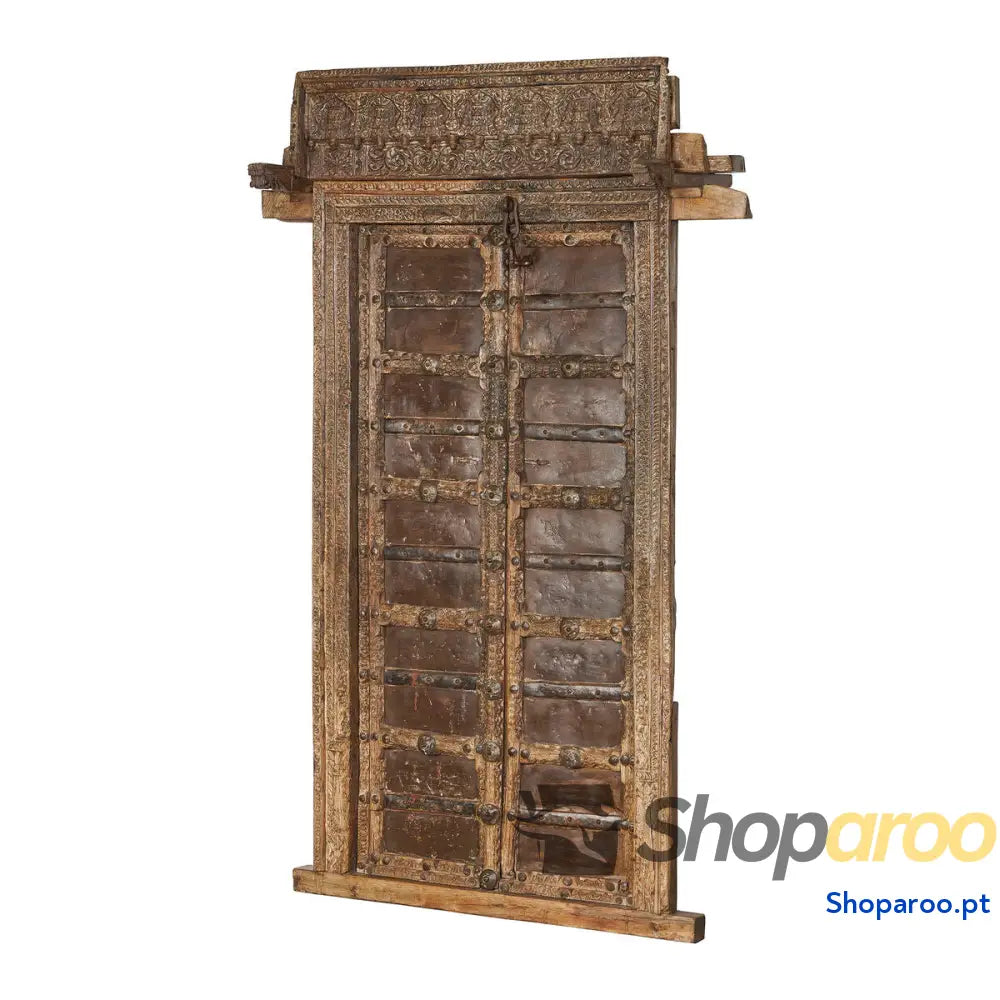 Figura Decorativa para Jardim Home ESPRIT Castanho Teca 120 X 46 X 190 cm Porta