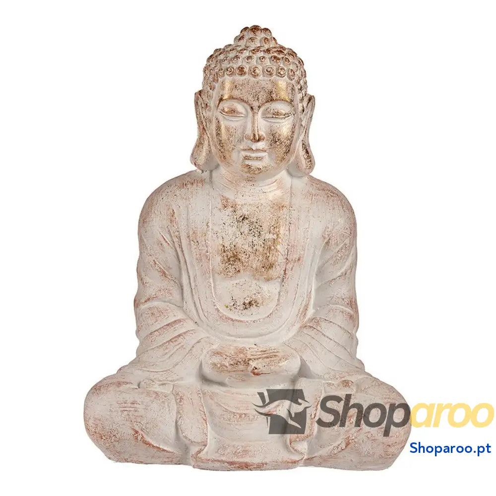 Figura Decorativa para Jardim Ibergarden CC20411 Branco Dourado Poliresina 25 x 57 x 42,5 cm Buda