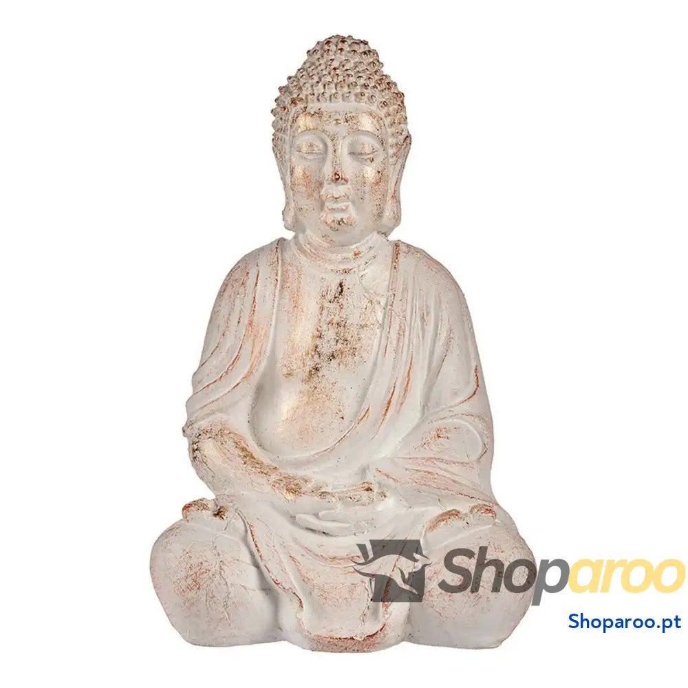 Figura Decorativa para Jardim Ibergarden CC20448 Branco Dourado Poliresina 24,5 x 50 x 31,8 cm Buda