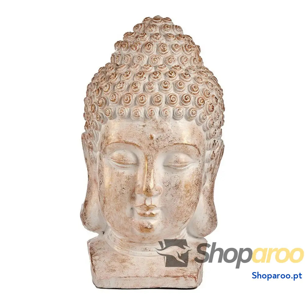 Figura Decorativa para Jardim Ibergarden CC20488 Branco Dourado Poliresina 35 x 65,5 x 38 cm Cabeça Buda