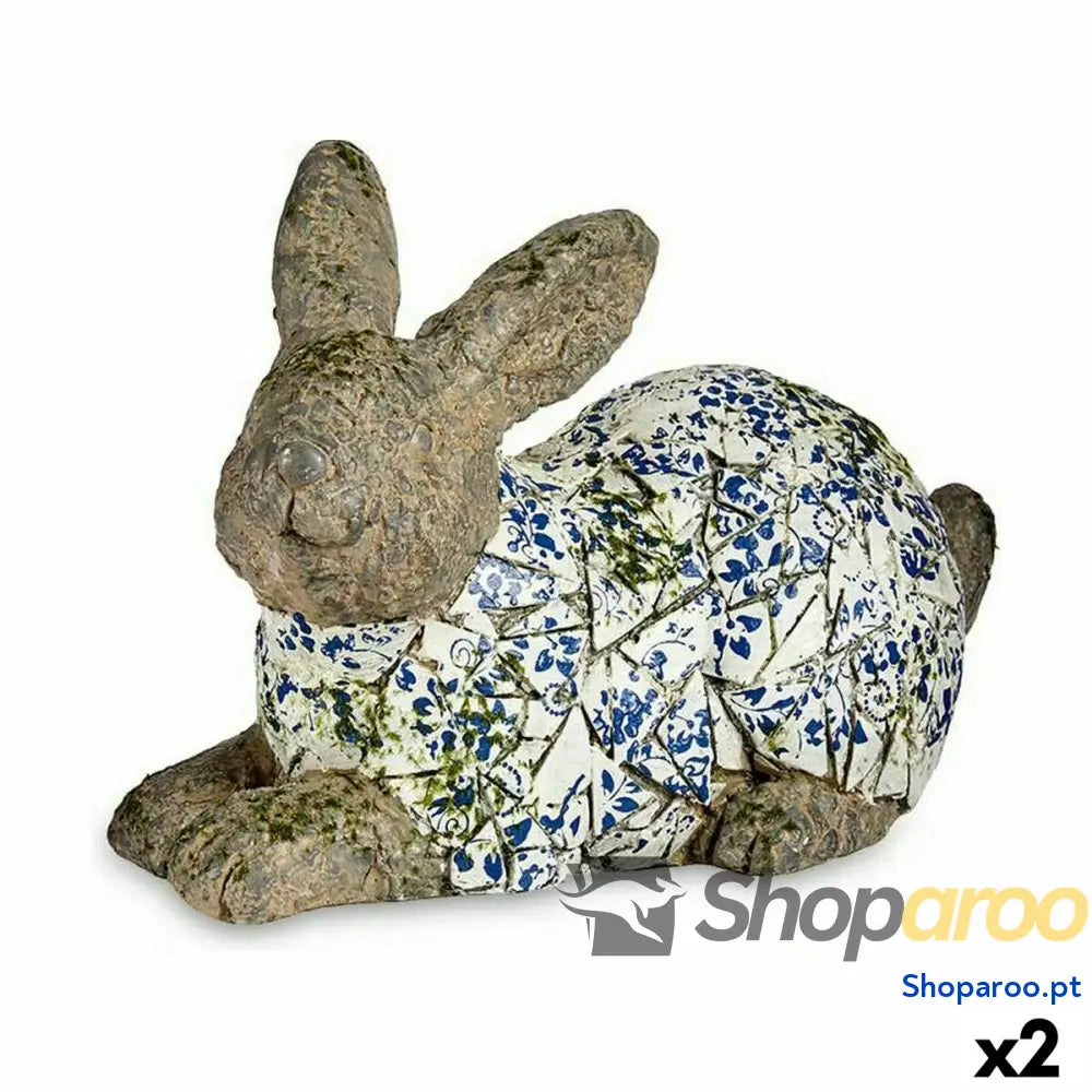 Figura Decorativa para Jardim Ibergarden ZD18054 Poliresina Coelho 20 x 29 x 40,5 cm (2 Unidades)