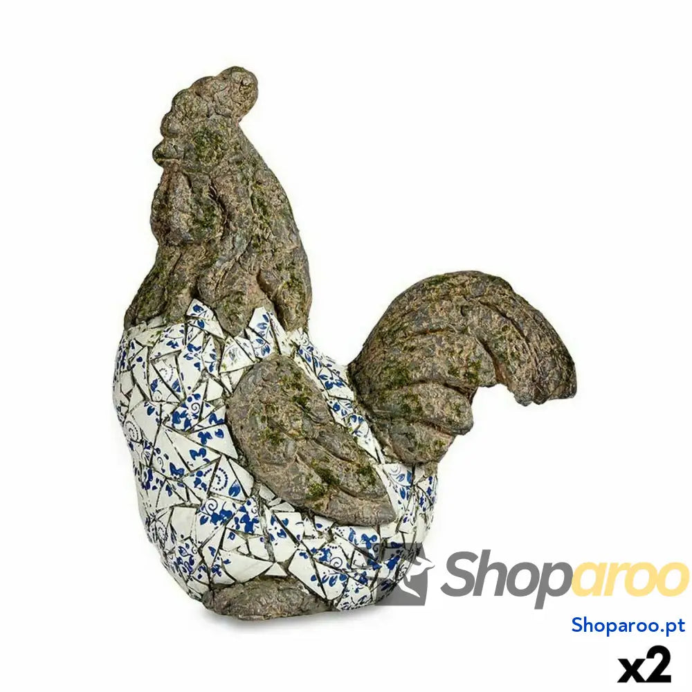 Figura Decorativa para Jardim Ibergarden ZD18059 Poliresina Galo 22,5 x 46 x 41,5 cm (2 Unidades)