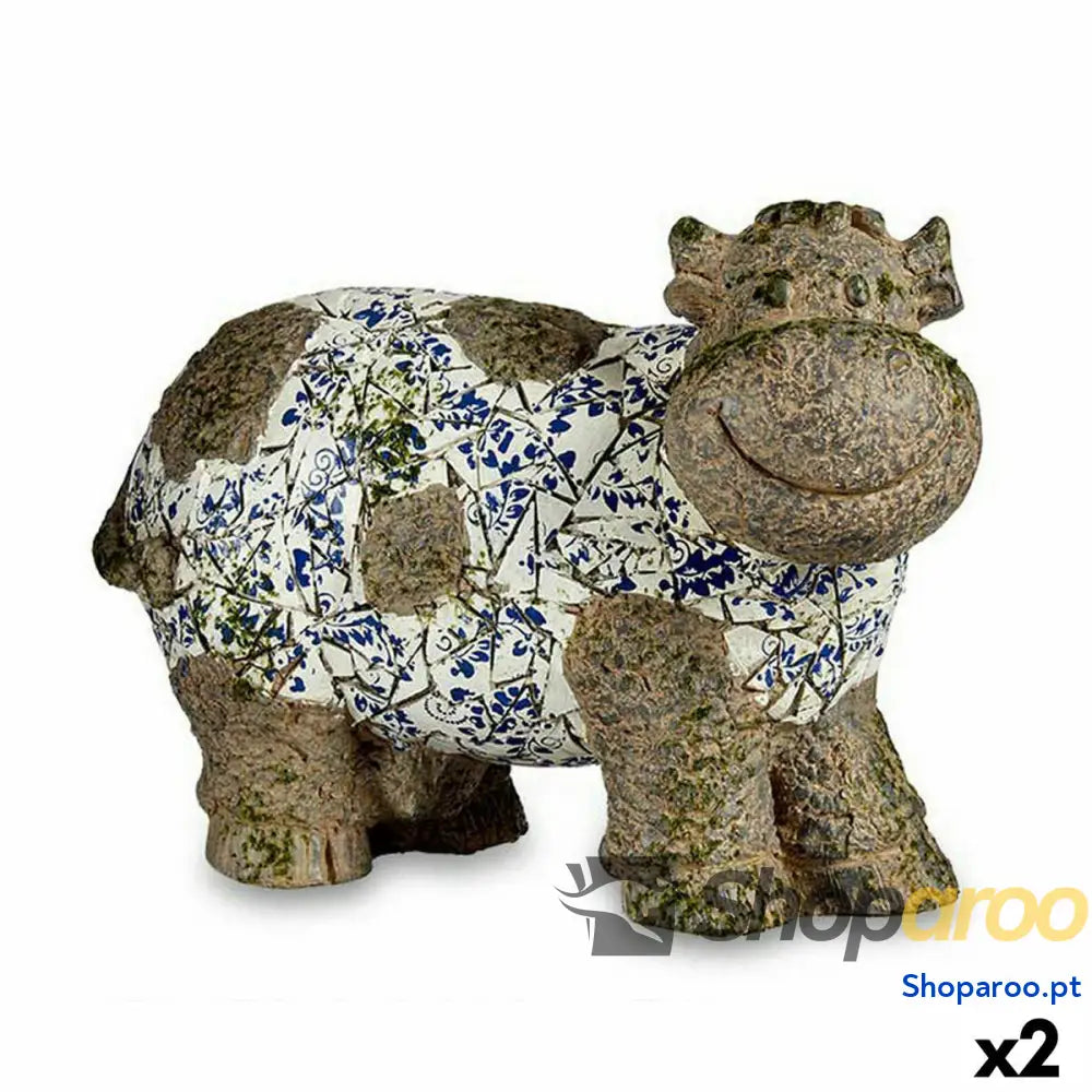 Figura Decorativa para Jardim Ibergarden ZD18066 Poliresina Vaca 18,5 x 33,5 x 46,5 cm (2 Unidades)