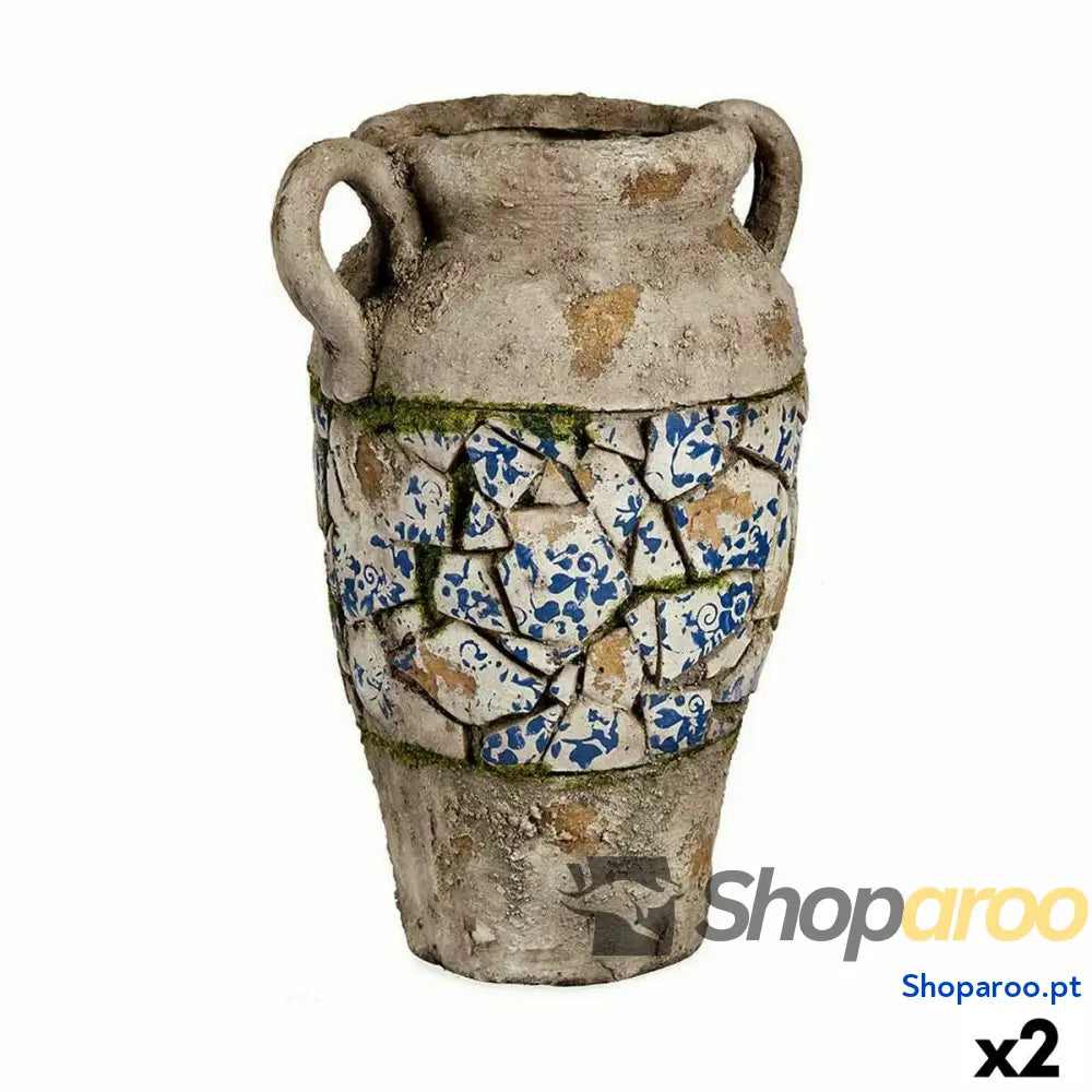 Figura Decorativa para Jardim Ibergarden ZD19007 Poliresina Vaso 21 x 34,5 x 28 cm (2 Unidades)