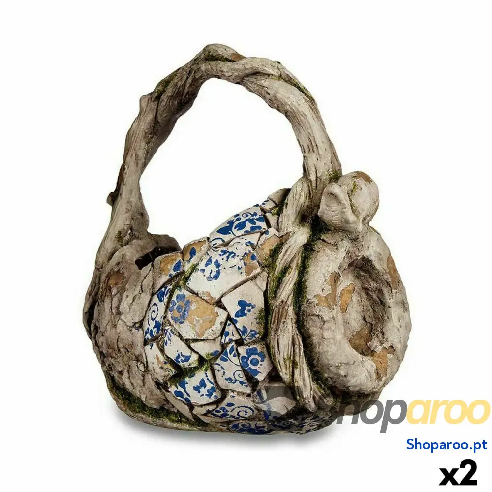 Figura Decorativa para Jardim Ibergarden ZD19011 Poliresina Vaso 23,5 x 35 x 31 cm (2 Unidades)