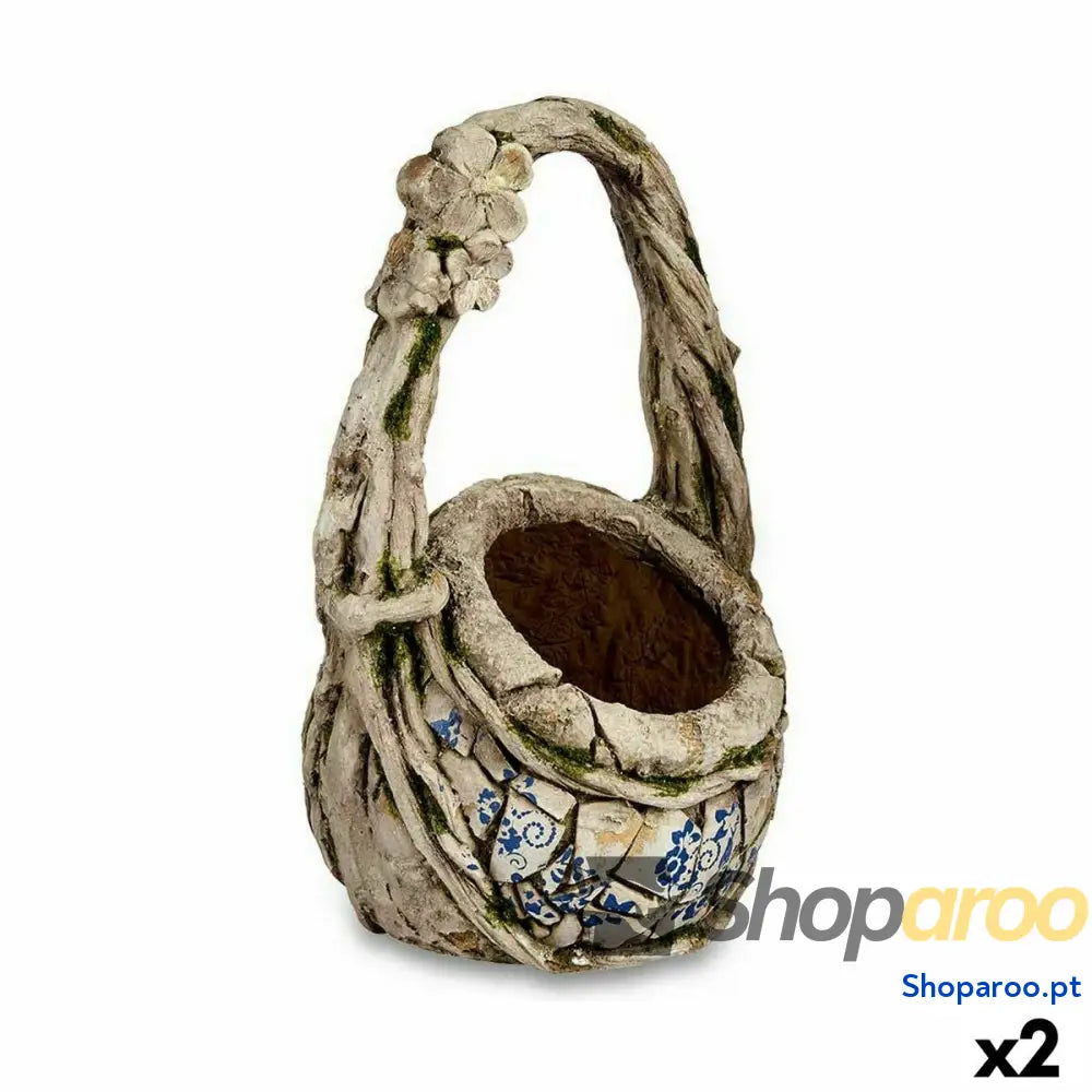 Figura Decorativa para Jardim Ibergarden ZD19018 Poliresina Vaso 25,5 x 44 x 27,5 cm (2 Unidades)