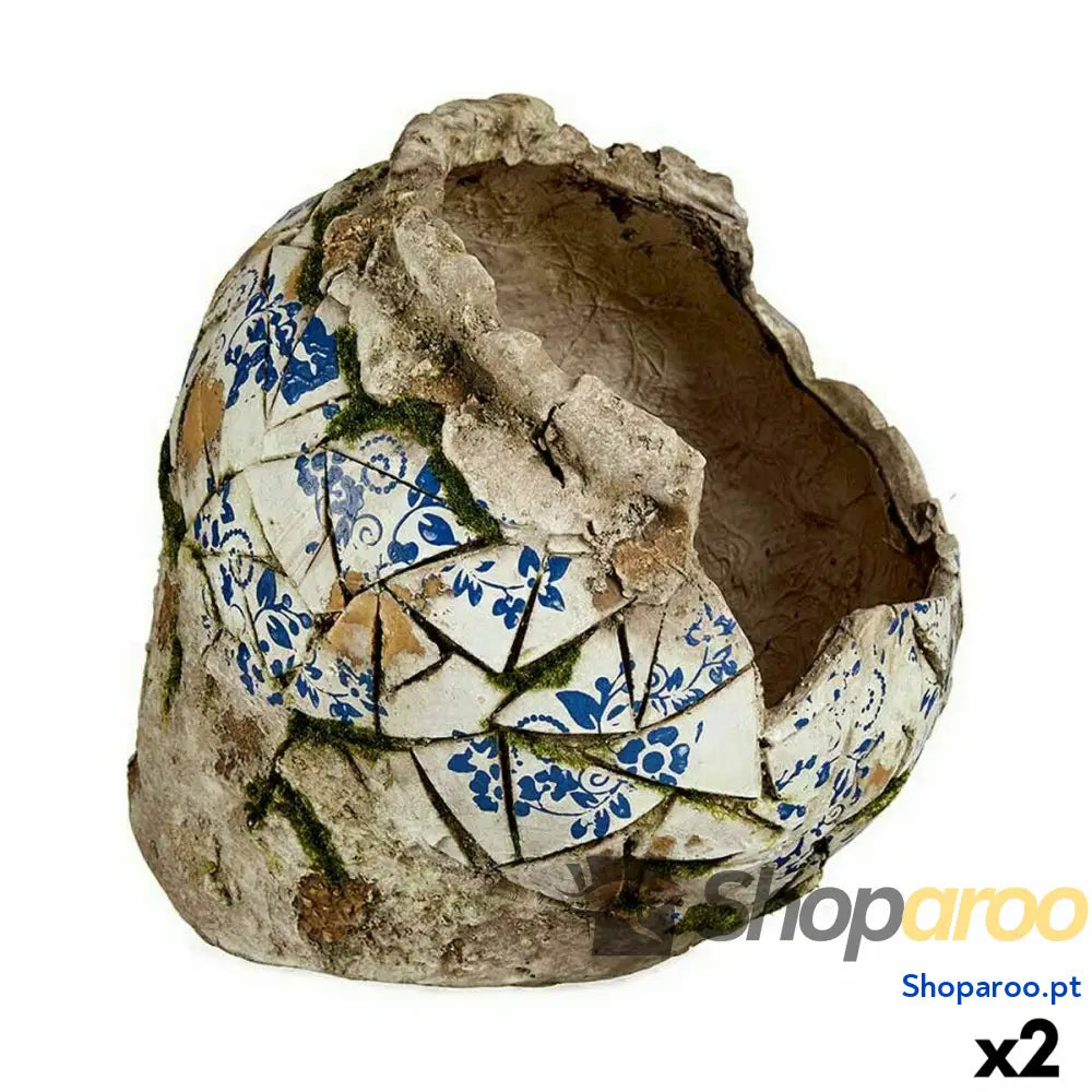 Figura Decorativa para Jardim Ibergarden ZD19025 Poliresina Vaso 29 x 27 x 30 cm (2 Unidades)