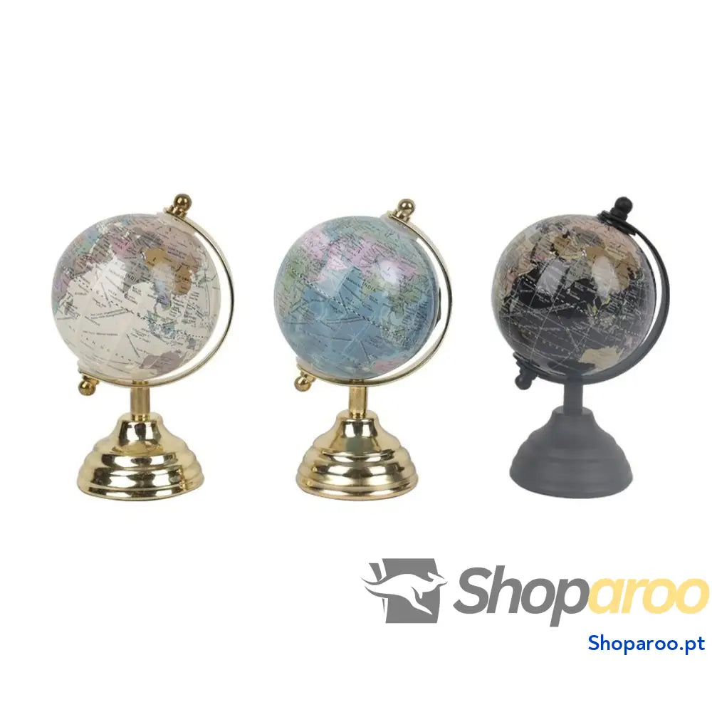 Figura Decorativa Versa Mapa do Mundo 9 x 14,5 8,5 cm