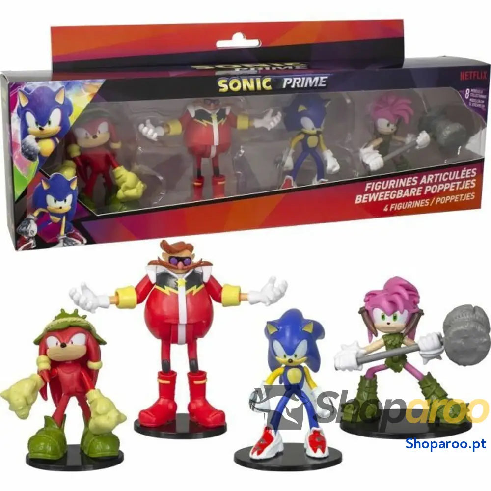 Figuras Articuladas Sonic Prime 4 Peças
