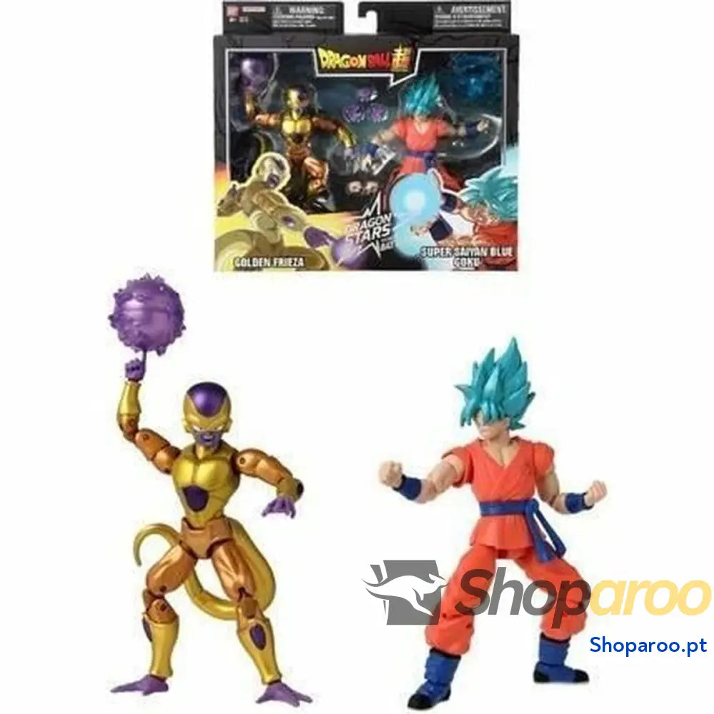 Figuras de Ação Dragon Ball Super Dragon Stars: Golden Frieza vs Super Saiyan Blue Goku 17 cm