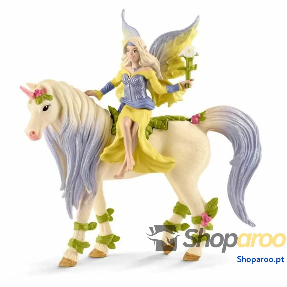 Figuras de Ação Schleich  Fairy will be with the Flower Unicorn Moderno