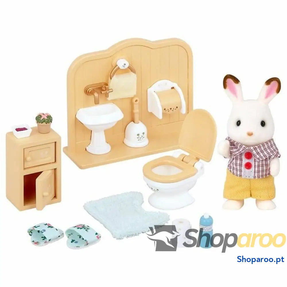 Figuras de Ação Sylvanian Families Chocolate Rabbit and Toilet Set