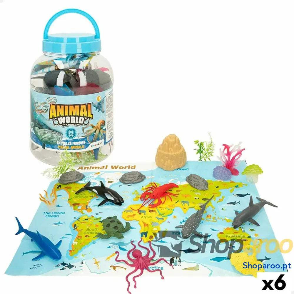 Figuras de animais Colorbaby 19 Peças Oceano Plástico 14 x 6 x 7 cm (6 Unidades)