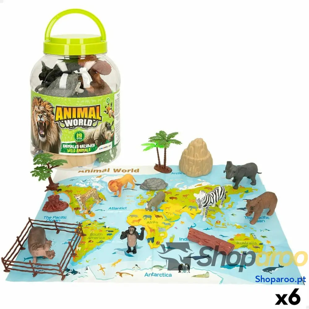 Figuras de animais Colorbaby 19 Peças Selva Plástico 14 x 6 x 5 cm (6 Unidades)