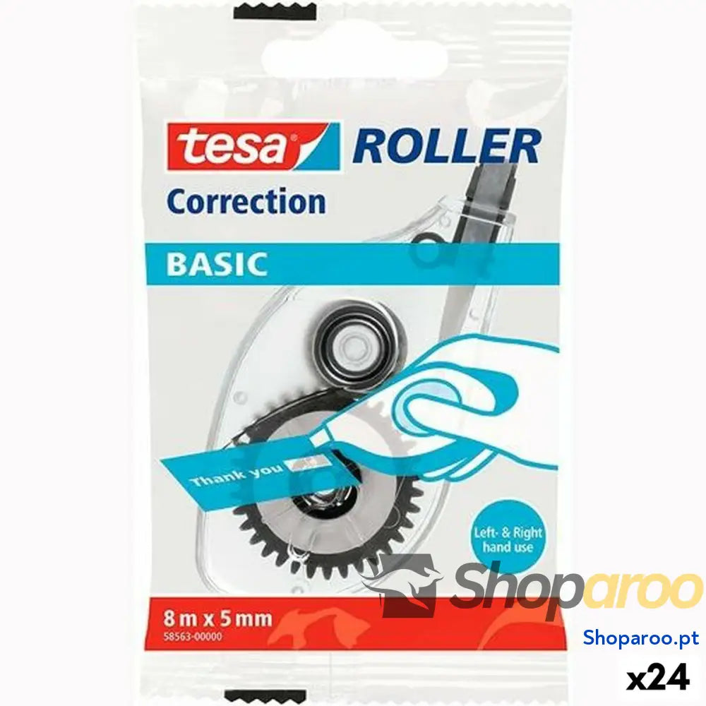 Fita Corretora TESA Basic Branco 5 mm x 8 m (24 Unidades)