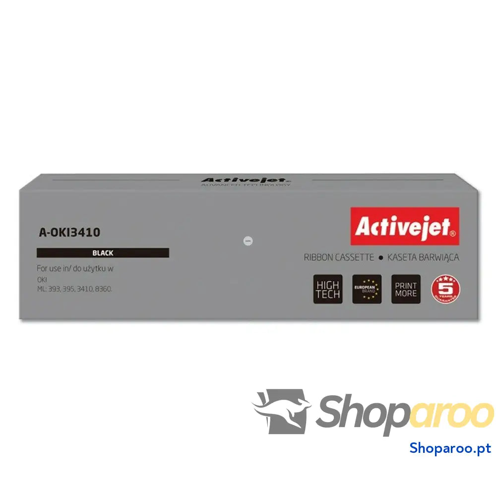Fita de impressora de agulhas original Activejet A-OKI3410 Preto