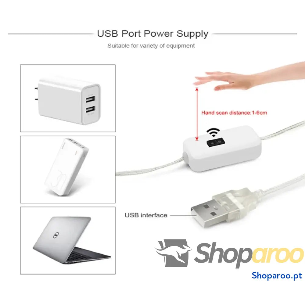 Fita LED com Sensor de Movimento USB Luz SMD para Armário e TV