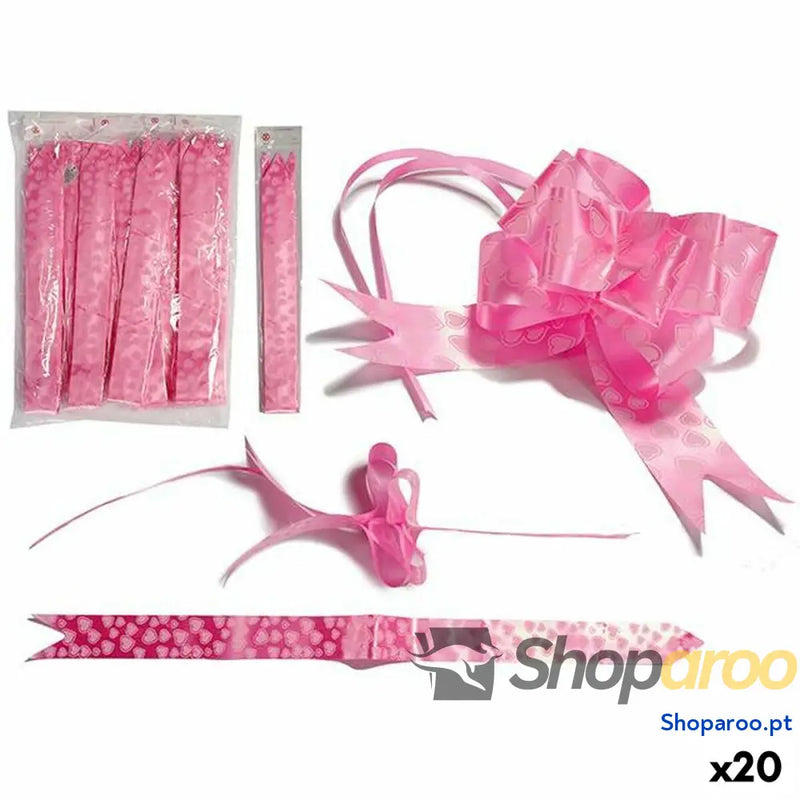 Fitas Corações Cor de Rosa 5 x 73 cm (20 Unidades)