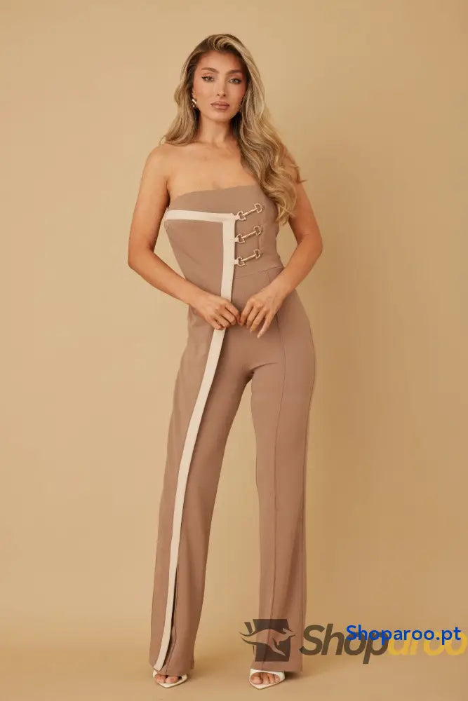 Flap Strapless Chain Jumpsuit