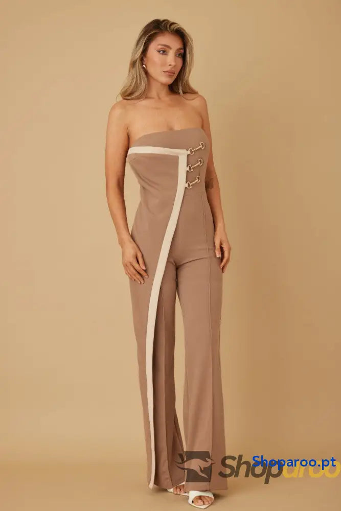 Flap Strapless Chain Jumpsuit