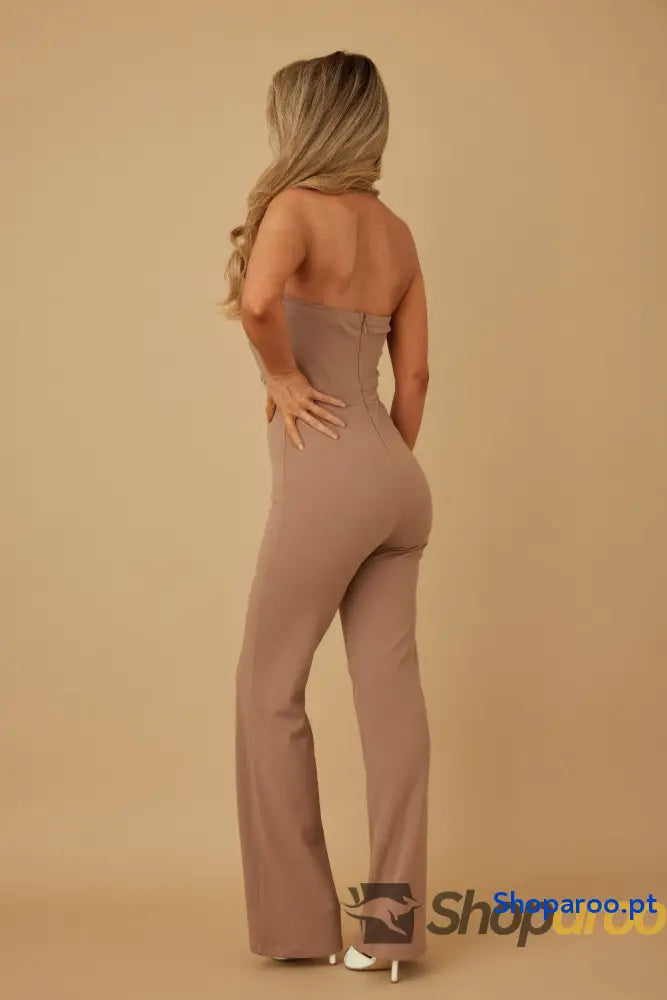 Flap Strapless Chain Jumpsuit