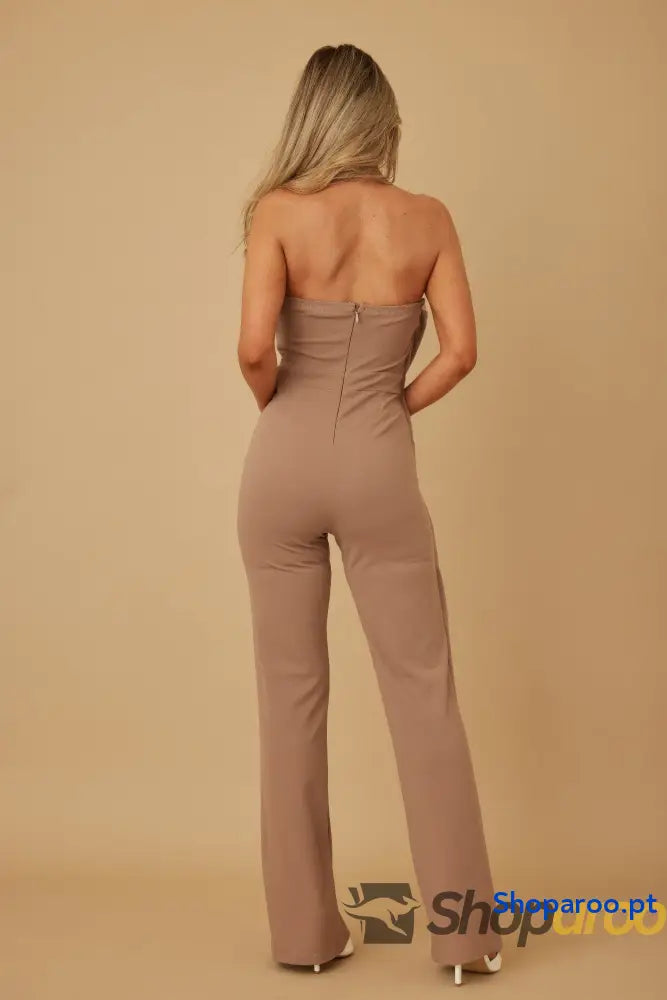 Flap Strapless Chain Jumpsuit