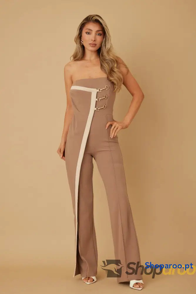 Flap Strapless Chain Jumpsuit