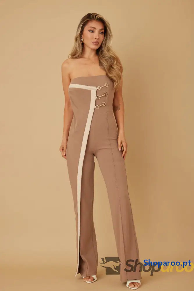 Flap Strapless Chain Jumpsuit