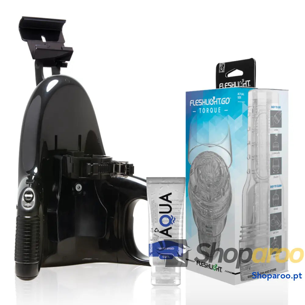 FLESHLIGHT - GO MASTURBADOR TORQUE ICE + LANÇAMENTO UNIVERSAL + LUBRIFICANTE AQUA QUALITY 50 ML