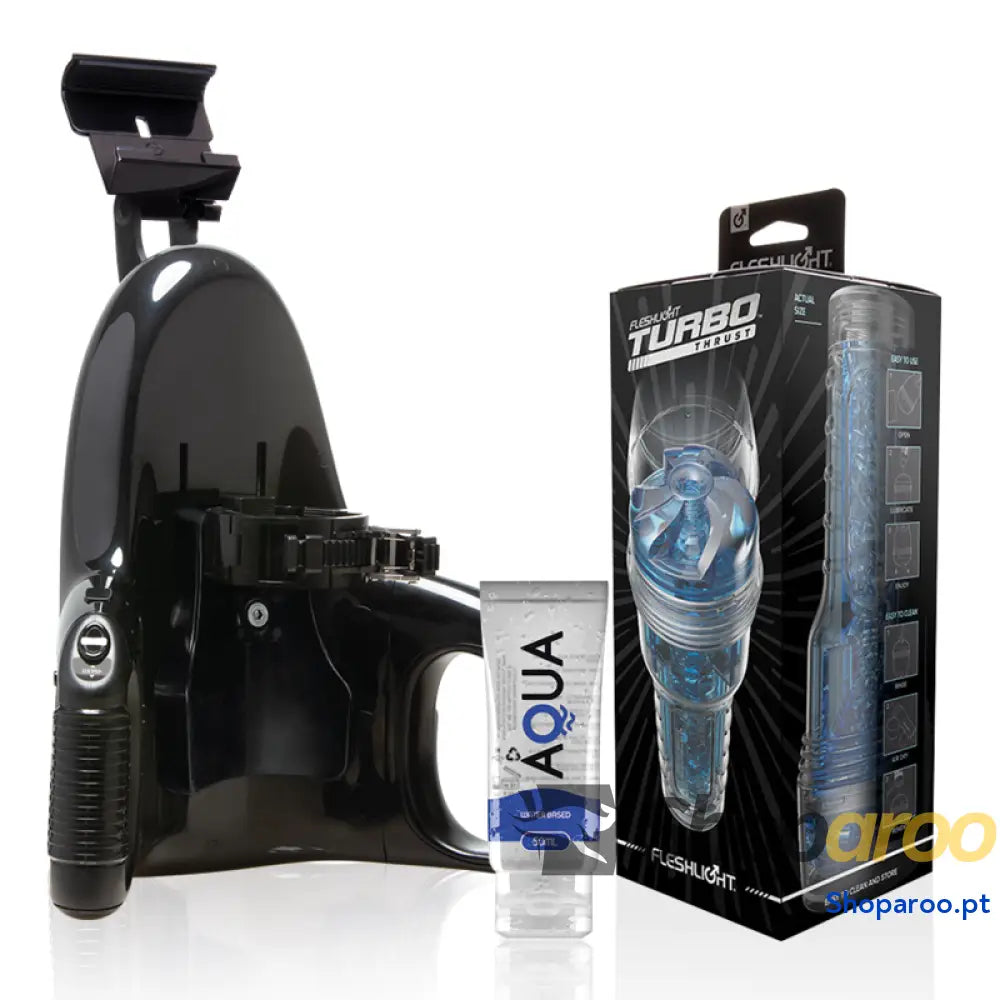 FLESHLIGHT - TURBO THRUST BLUE ICE + LANÇAMENTO UNIVERSAL + LUBRIFICANTE DE QUALIDADE AQUA 50 ML