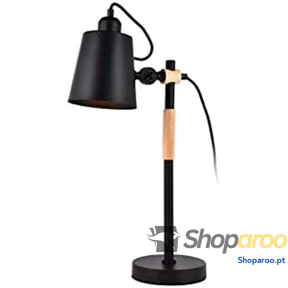 Flexo/Lâmpada de secretária EDM 32114 32114 Preto Madeira Metal 60 W E27 Ø 15 x 54 cm