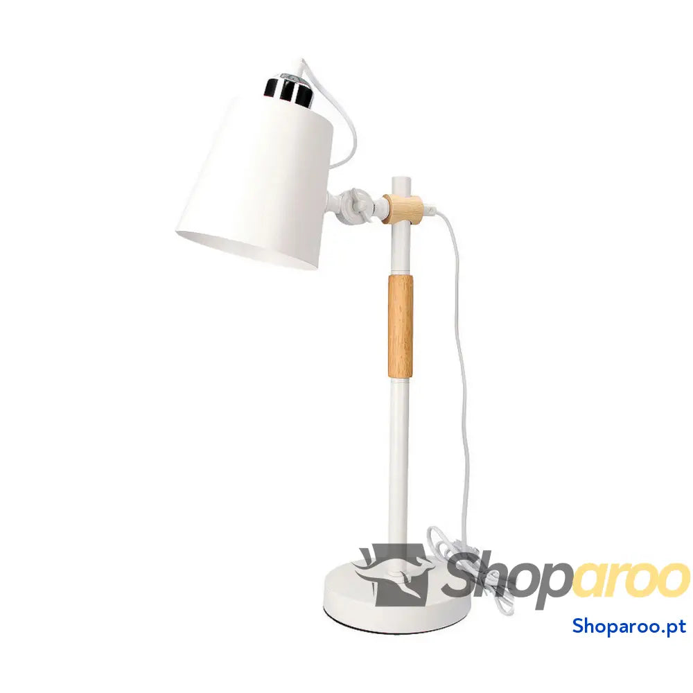 Flexo/Lâmpada de secretária EDM 32115 Branco Madeira Metal 60 W E27 Ø 15 x 54 cm Vintage