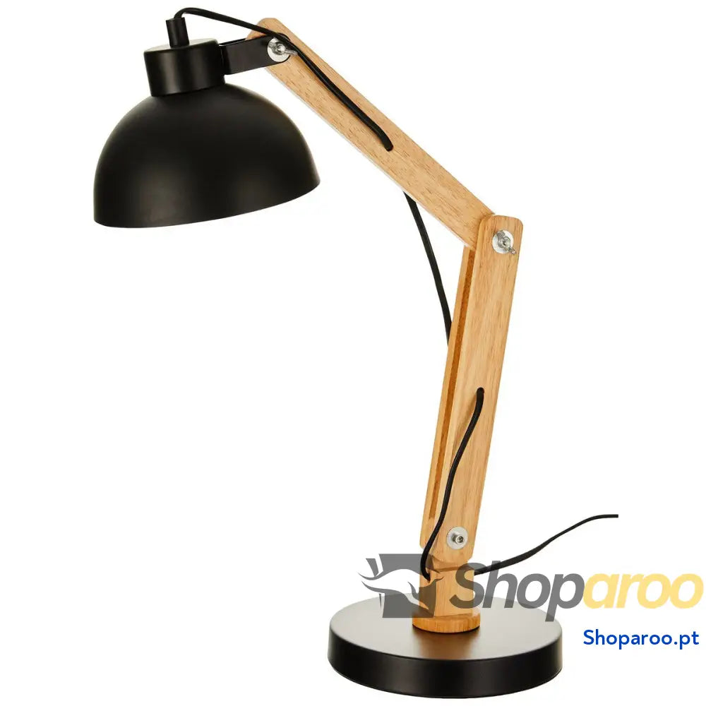 Flexo/Lâmpada de secretária EDM 32116 Preto Madeira Metal 60 W E27 Ø 16 x 52 cm Ø 16 x 53 cm