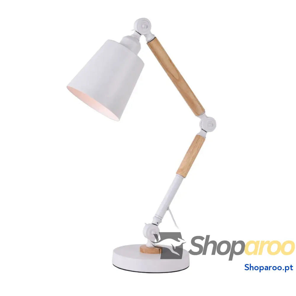 Flexo/Lâmpada de secretária EDM 32117 Branco Metal 60 W E27 Ø 18 x 53 cm