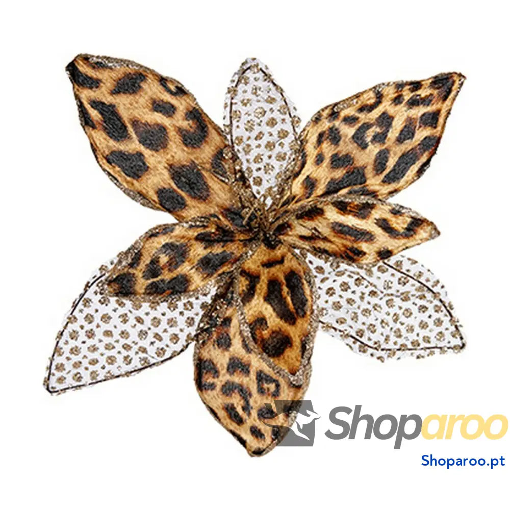 Flor Decorativa Krist + Natal Leopardo