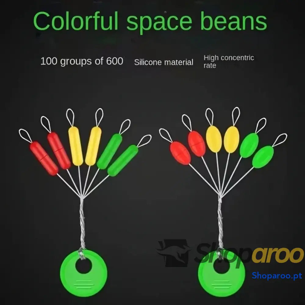 Flutuador de Pesca Bobber Oval em Borracha Verde 600 Peças