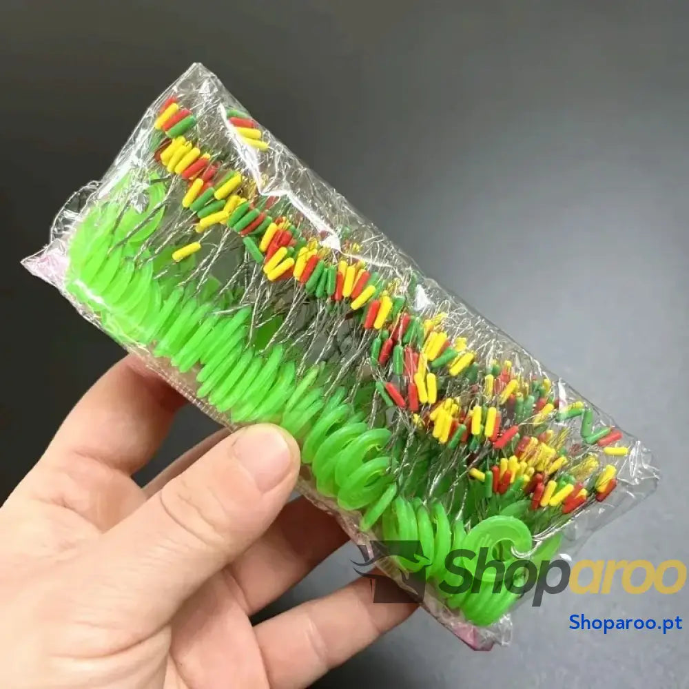 Flutuador de Pesca Bobber Oval em Borracha Verde 600 Peças