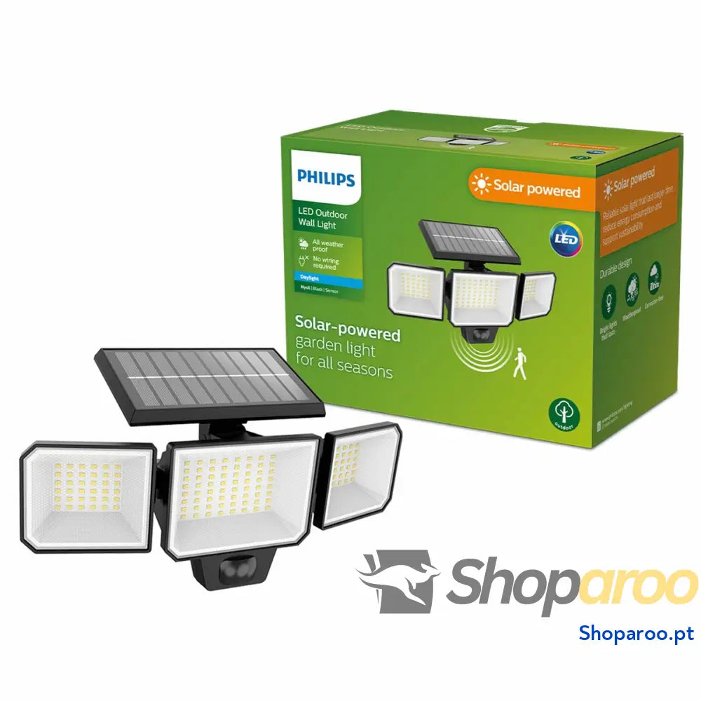 Foco solar Philips 8,7 W 5000 K 29 x 11,7 x 16,8 cm Preto Solar
